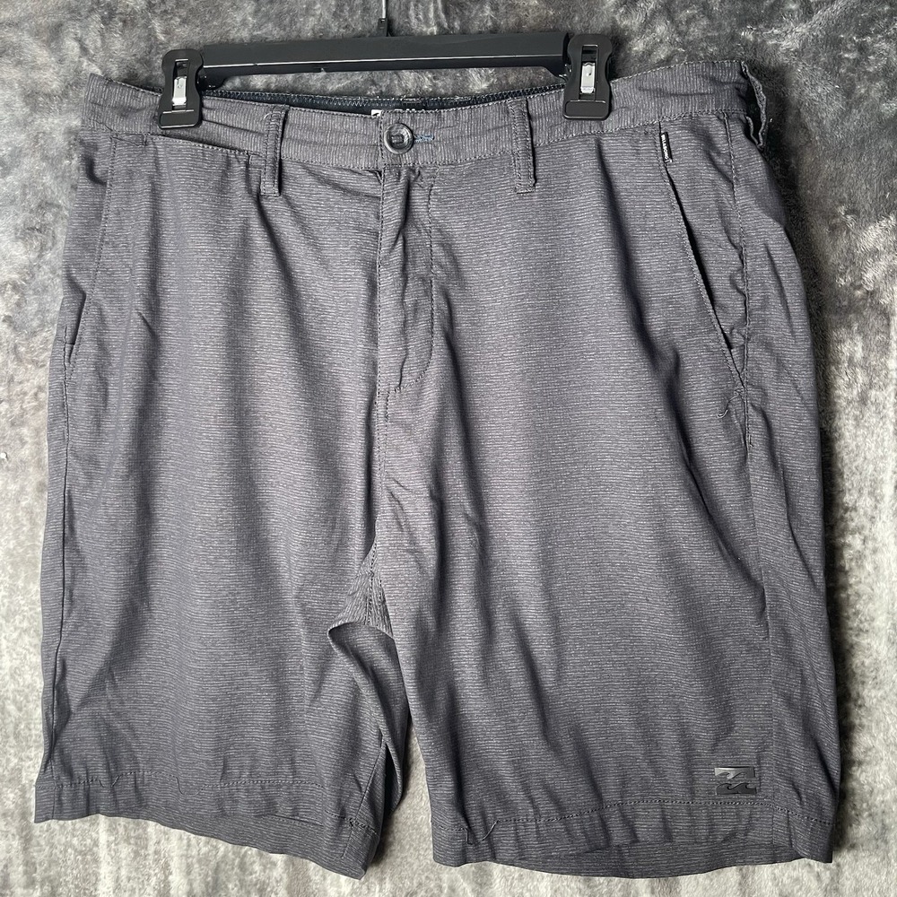 Billabong Y2K Vintage Skater Shorts Gray Mens 34 Embroidered Logo Grunge